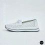 Жіночі білі шкіряні мокасини з перфорацією та комфортною шнурівкою Allsy 207258 A09-7721-1 WHITE lonza 207259 6126