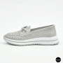 Жіночі сірі шкіряні мокасини з перфорацією Allsy Lonza 207262 A09-7721-4 GREY 207263 6127