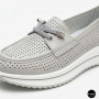 Жіночі сірі шкіряні мокасини з перфорацією Allsy Lonza 207262 A09-7721-4 GREY 207263 6127