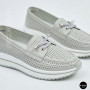Жіночі сірі шкіряні мокасини з перфорацією Allsy Lonza 207262 A09-7721-4 GREY 207263 6127