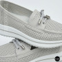 Жіночі сірі шкіряні мокасини з перфорацією Allsy Lonza 207262 A09-7721-4 GREY 207263 6127