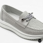 Жіночі сірі шкіряні мокасини з перфорацією Allsy Lonza 207262 A09-7721-4 GREY 207263 6127