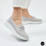 Жіночі сірі шкіряні мокасини з перфорацією Allsy Lonza 207262 A09-7721-4 GREY 207263 6127