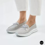 Жіночі сірі шкіряні мокасини з перфорацією Allsy Lonza 207262 A09-7721-4 GREY 207263 6127
