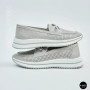 Жіночі сірі шкіряні мокасини з перфорацією Allsy Lonza 207262 A09-7721-4 GREY 207263 6127
