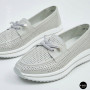 Жіночі сірі шкіряні мокасини з перфорацією Allsy Lonza 207262 A09-7721-4 GREY 207263 6127