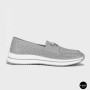 Жіночі сірі шкіряні мокасини з перфорацією Allsy Lonza 207262 A09-7721-4 GREY 207263 6127