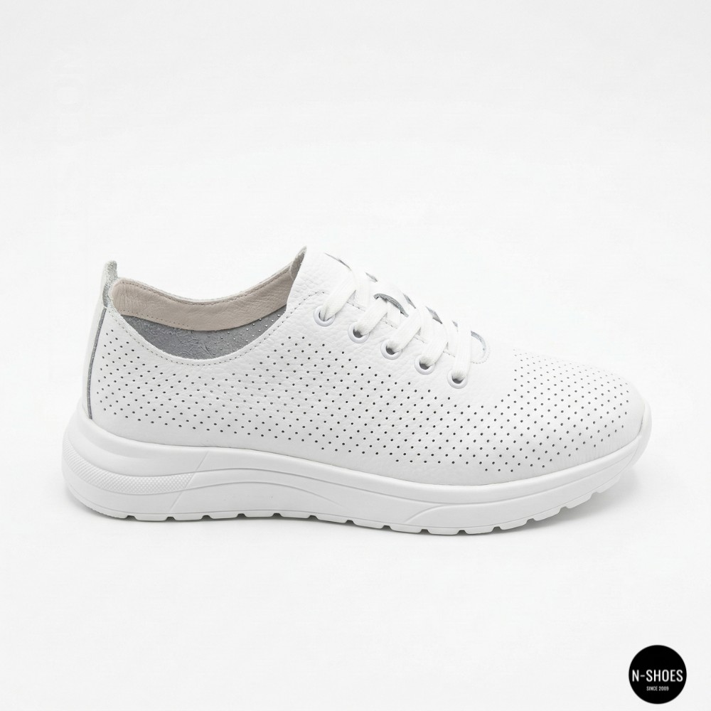 Кожаные перфорированные мокасины Allsy 207096 Q1-003-010 Lonza  WHITE AY 2026 6128