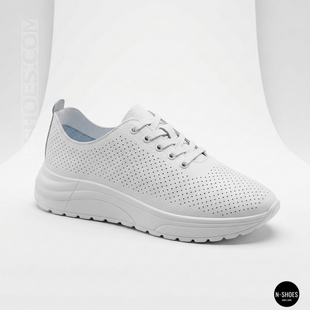 Кожаные перфорированные мокасины Allsy 207096 Q1-003-010 Lonza  WHITE AY 2026 6128