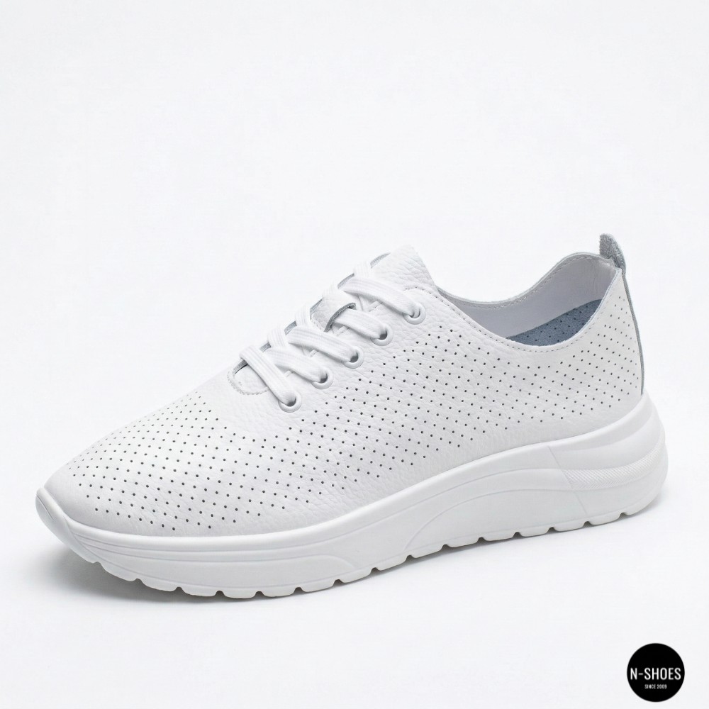 Кожаные перфорированные мокасины Allsy 207096 Q1-003-010 Lonza  WHITE AY 2026 6128