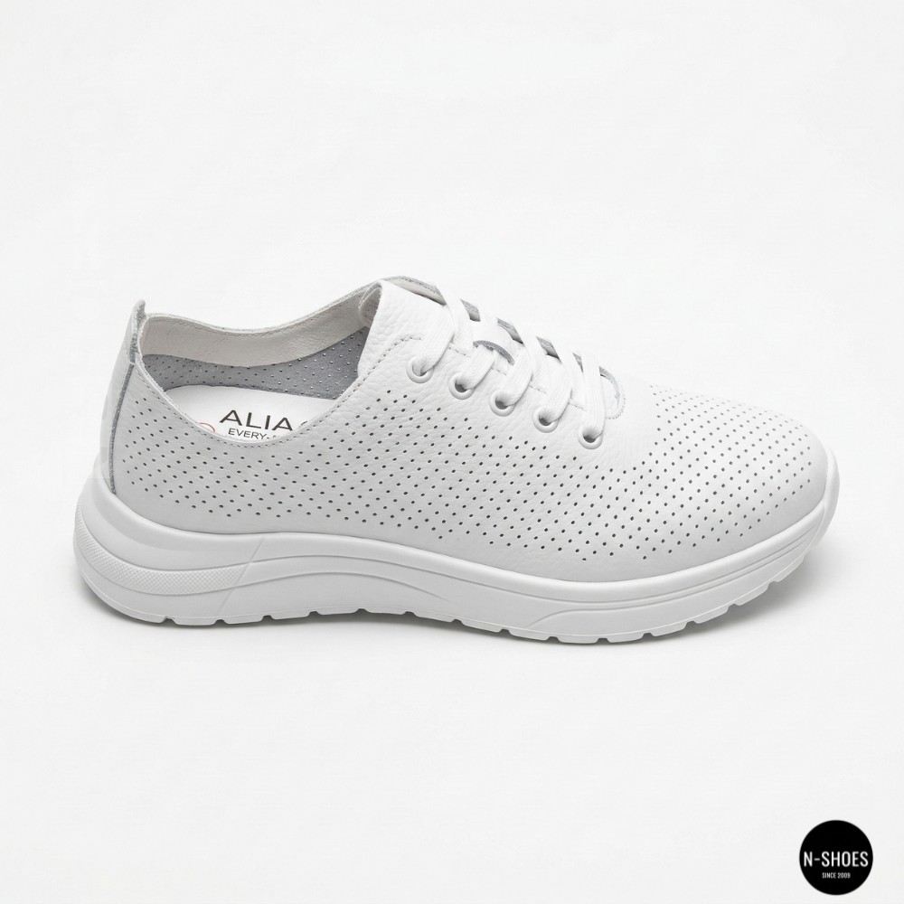 Кожаные перфорированные мокасины Allsy 207096 Q1-003-010 Lonza  WHITE AY 2026 6128