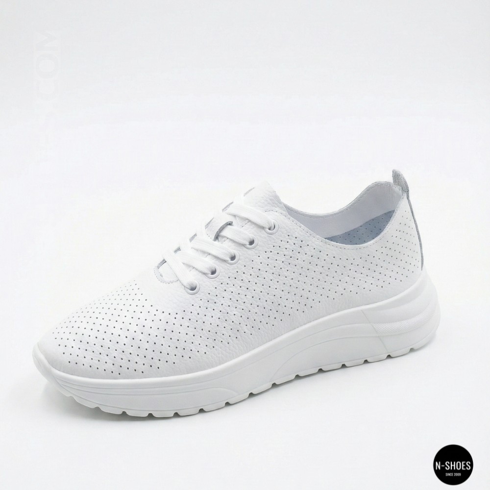 Кожаные перфорированные мокасины Allsy 207096 Q1-003-010 Lonza  WHITE AY 2026 6128