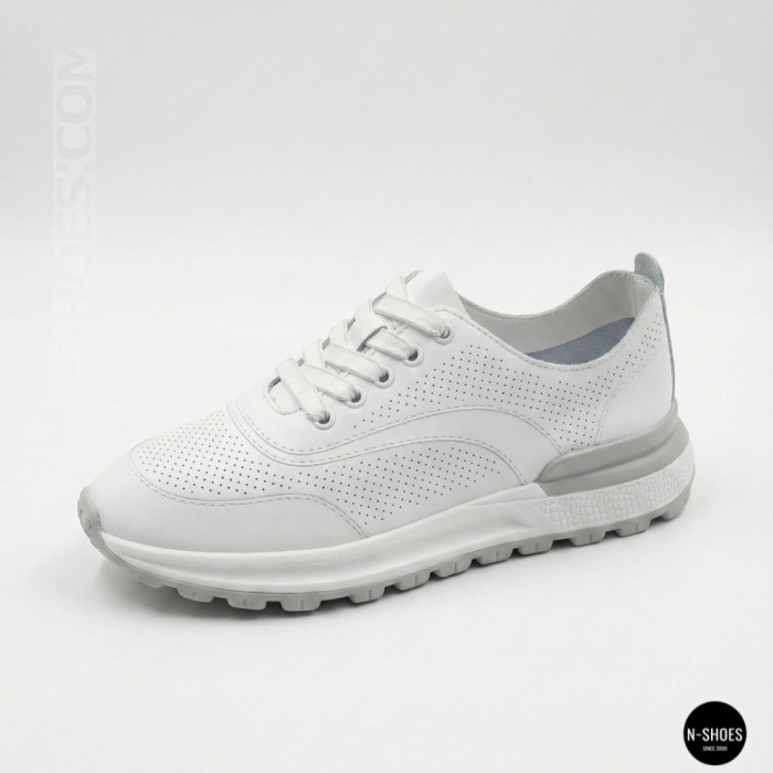 Кожаные мокасины Allsy 207105 Q1-018-010 WHITE lonza 207106 2026 6129 с перфорацией