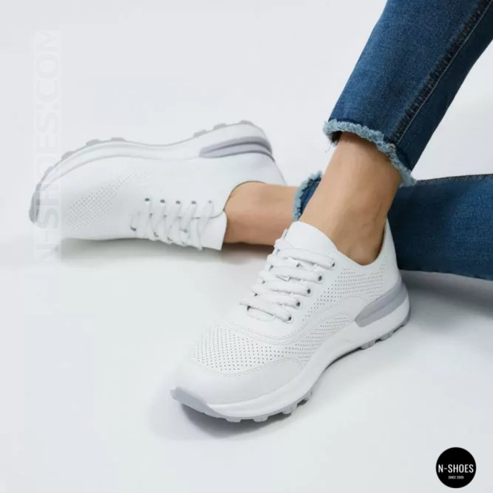 Кожаные мокасины Allsy 207105 Q1-018-010 WHITE lonza 207106 2026 6129 с перфорацией