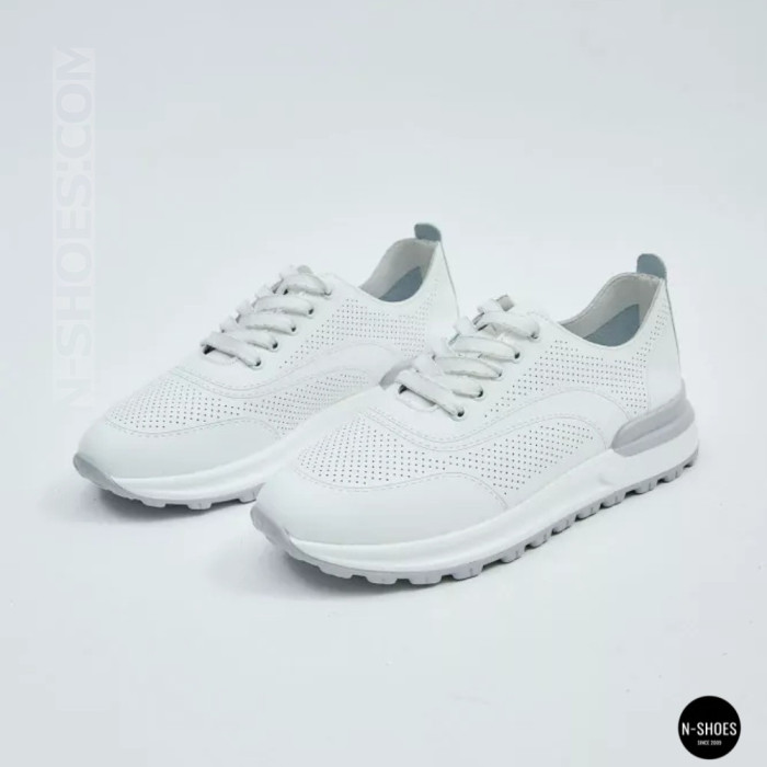 Кожаные мокасины Allsy 207105 Q1-018-010 WHITE lonza 207106 2026 6129 с перфорацией