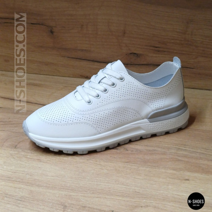 Кожаные мокасины Allsy 207105 Q1-018-010 WHITE lonza 207106 2026 6129 с перфорацией