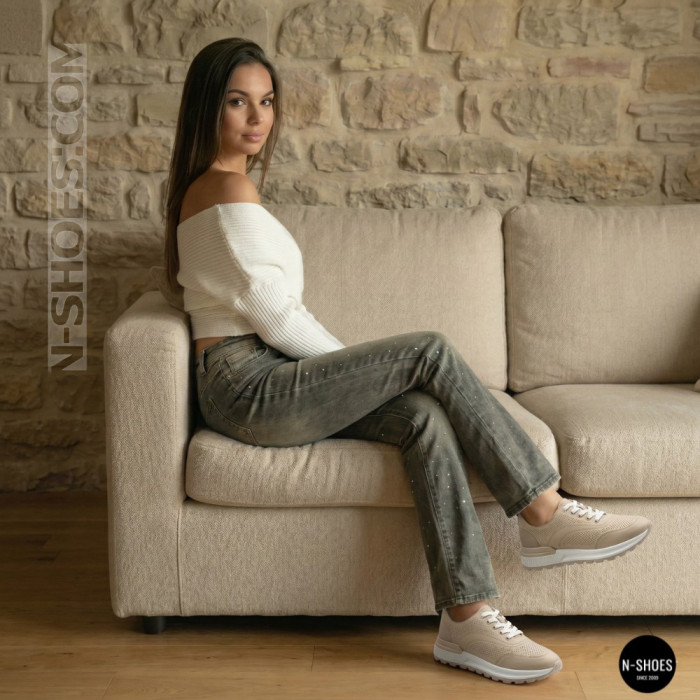 Beige Perforated Loafers Allsy 207108 Q1-018-011 Lonza 207110 BEIGE AY 6130
