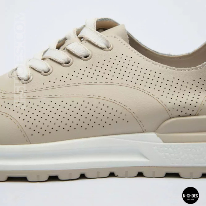 Beige Perforated Loafers Allsy 207108 Q1-018-011 Lonza 207110 BEIGE AY 6130