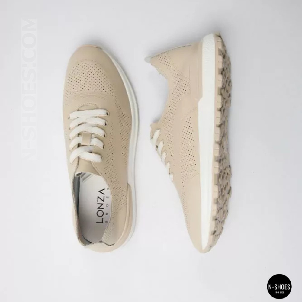 Бежевые мокасины с перфорацией Allsy 207108 Q1-018-011 Lonza 207110 BEIGE AY 6130