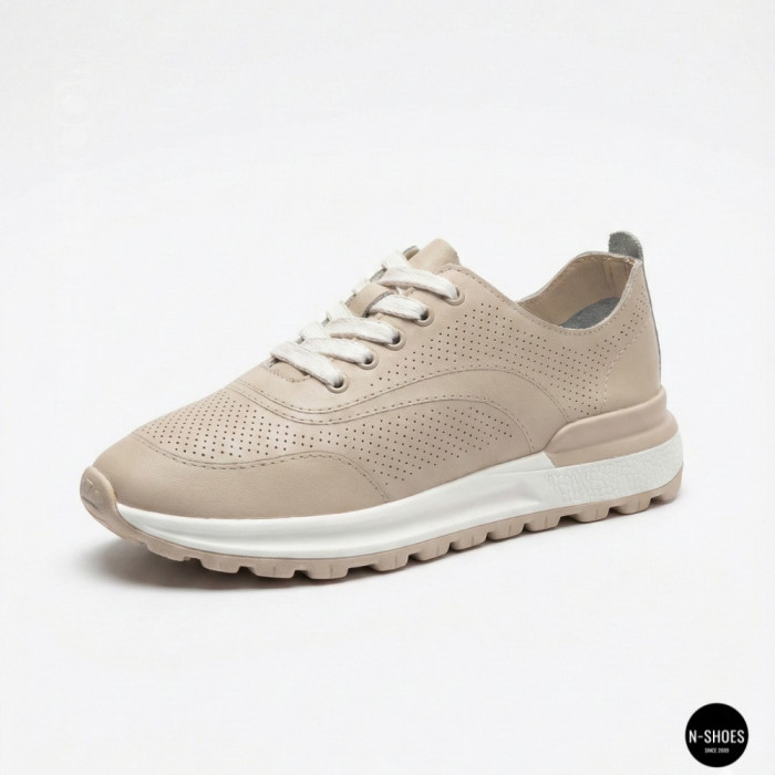 Beige Perforated Loafers Allsy 207108 Q1-018-011 Lonza 207110 BEIGE AY 6130