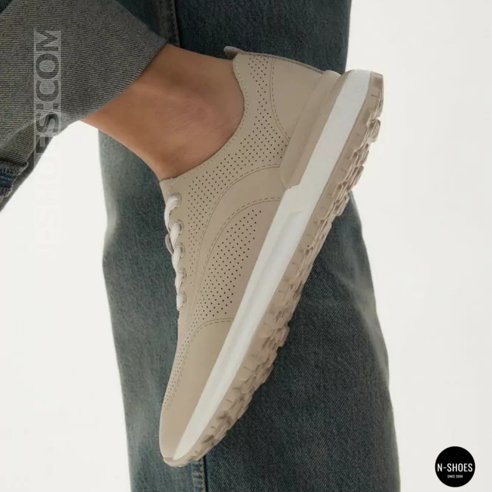 Бежевые мокасины с перфорацией Allsy 207108 Q1-018-011 Lonza 207110 BEIGE AY 6130