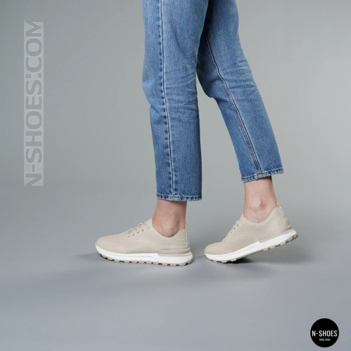 Beige Perforated Loafers Allsy 207108 Q1-018-011 Lonza 207110 BEIGE AY 6130