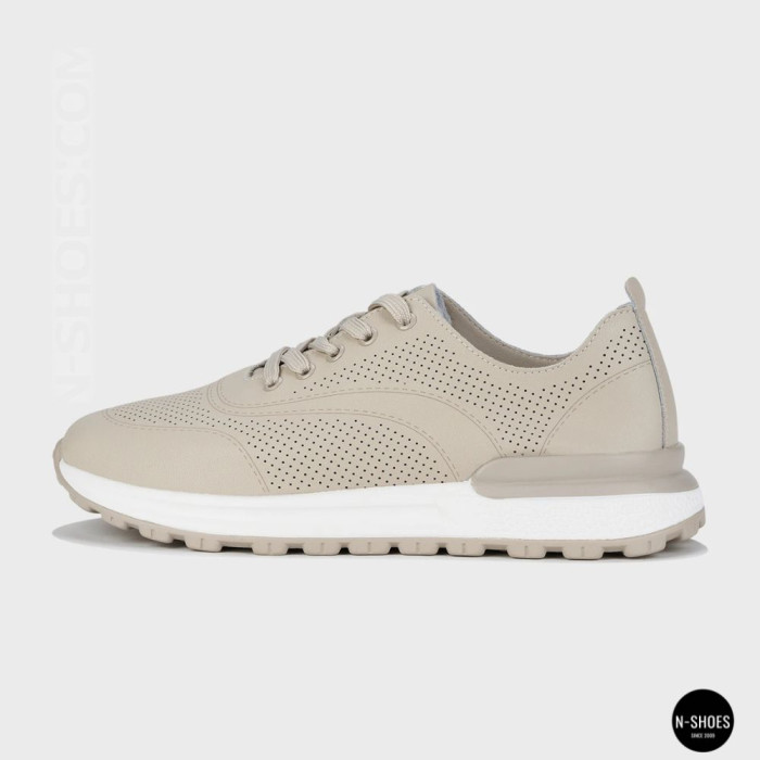 Beige Perforated Loafers Allsy 207108 Q1-018-011 Lonza 207110 BEIGE AY 6130