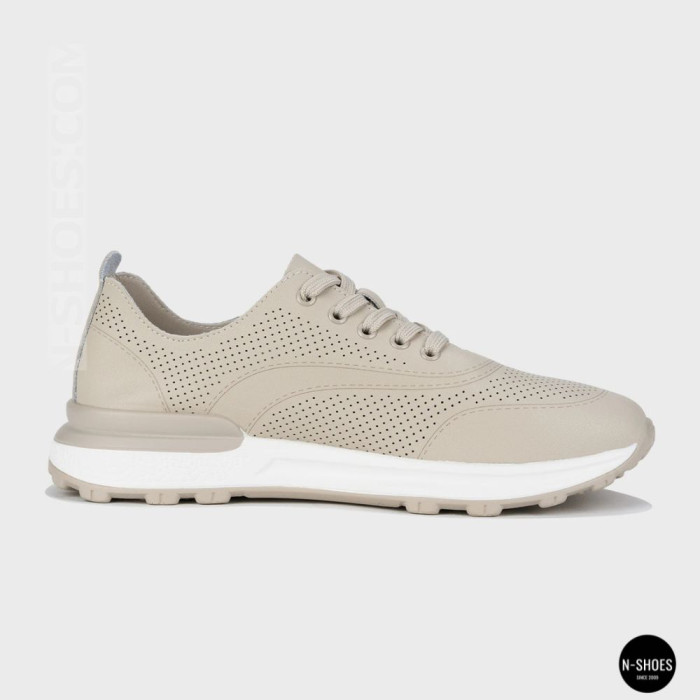 Beige Perforated Loafers Allsy 207108 Q1-018-011 Lonza 207110 BEIGE AY 6130