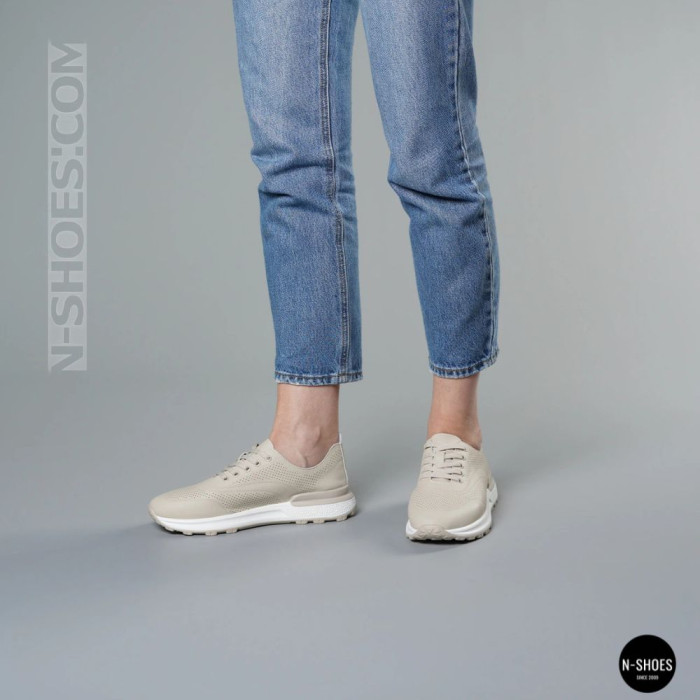 Beige Perforated Loafers Allsy 207108 Q1-018-011 Lonza 207110 BEIGE AY 6130