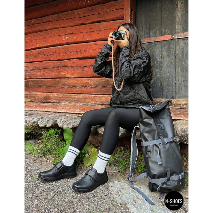 Women's Black Velcro Shoes Axel 1705 with Anatomical Insole