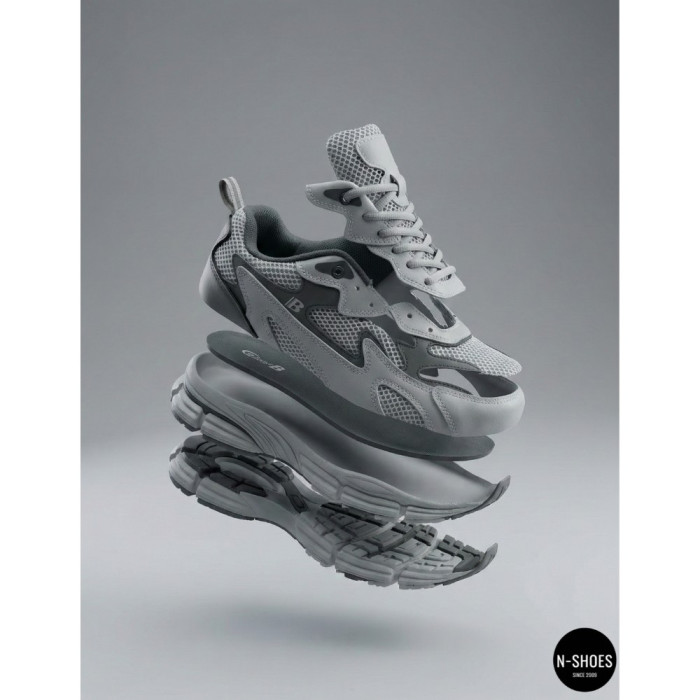 Leather Women's Sneakers Bona 978-M2 Grey-Dark grey 6135