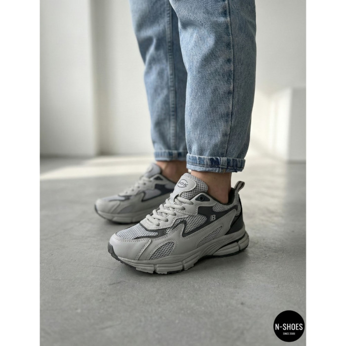 Leather Women's Sneakers Bona 978-M2 Grey-Dark grey 6135