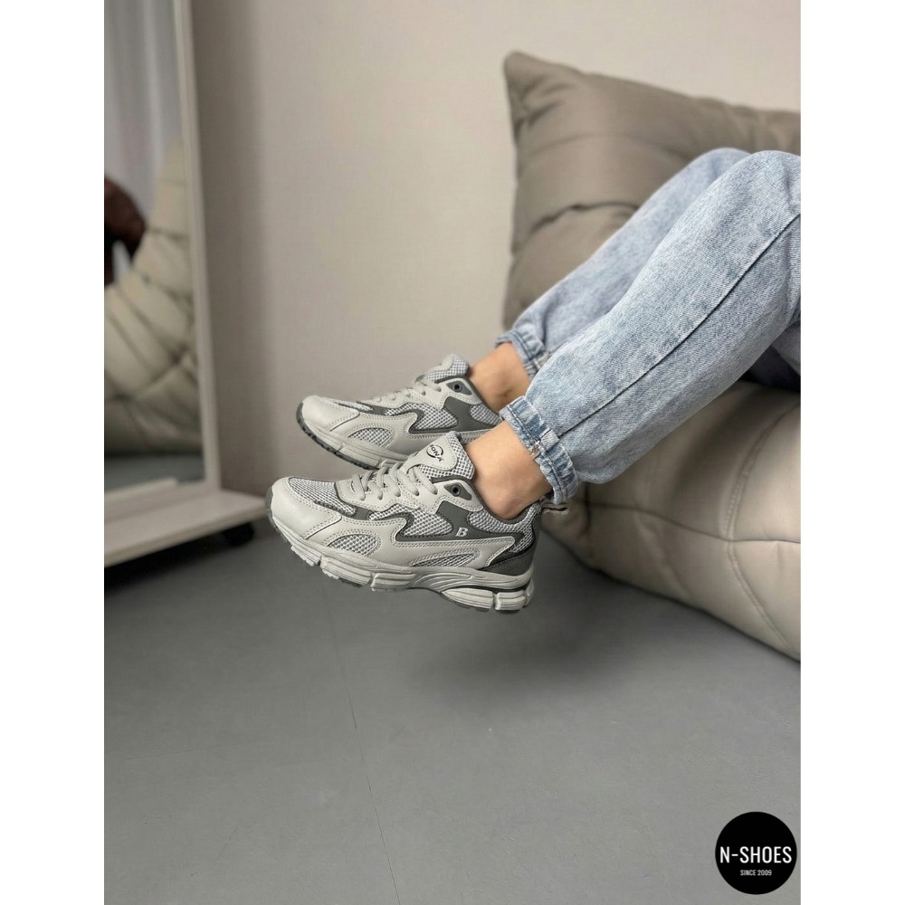 Шкіряні жіночі кросівки Bona 978-M2 Grey-Dark grey 6135