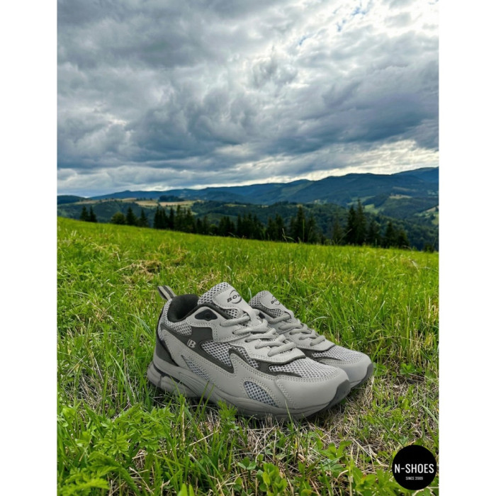 Leather Women's Sneakers Bona 978-M2 Grey-Dark grey 6135