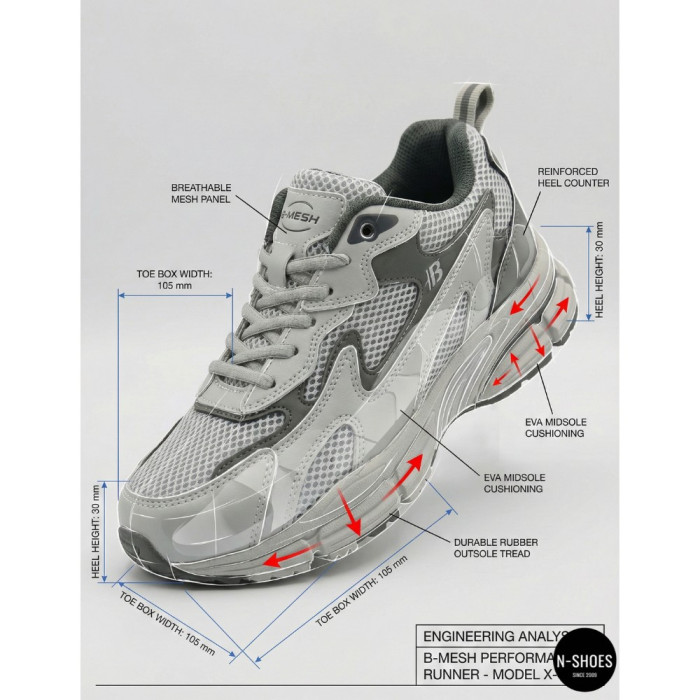 Leather Women's Sneakers Bona 978-M2 Grey-Dark grey 6135