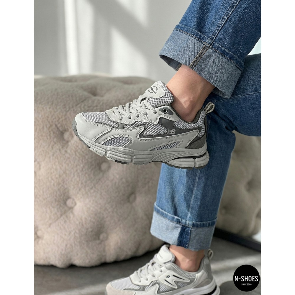 Шкіряні жіночі кросівки Bona 978-M2 Grey-Dark grey 6135