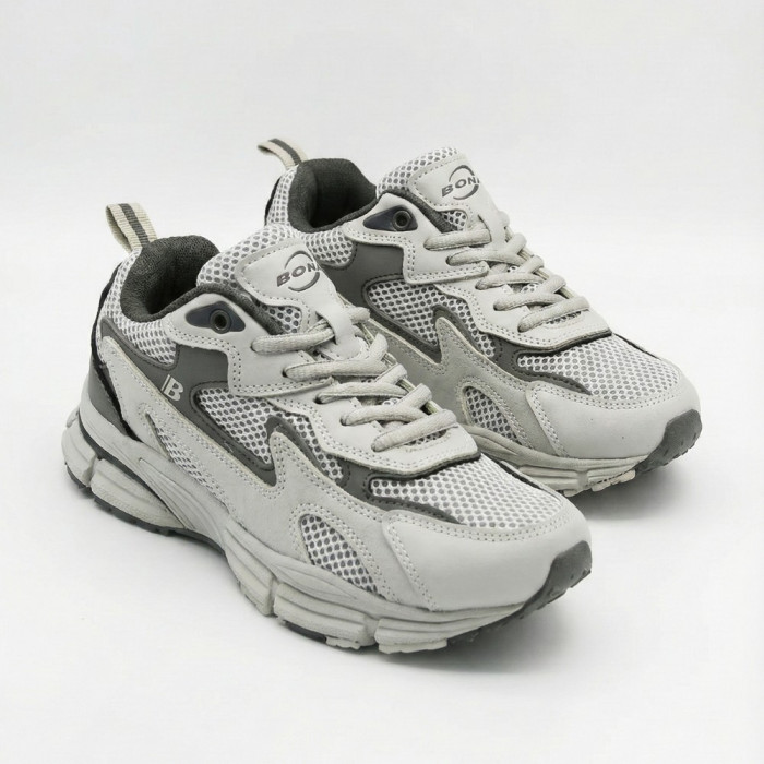 Leather Women's Sneakers Bona 978-M2 Grey-Dark grey 6135