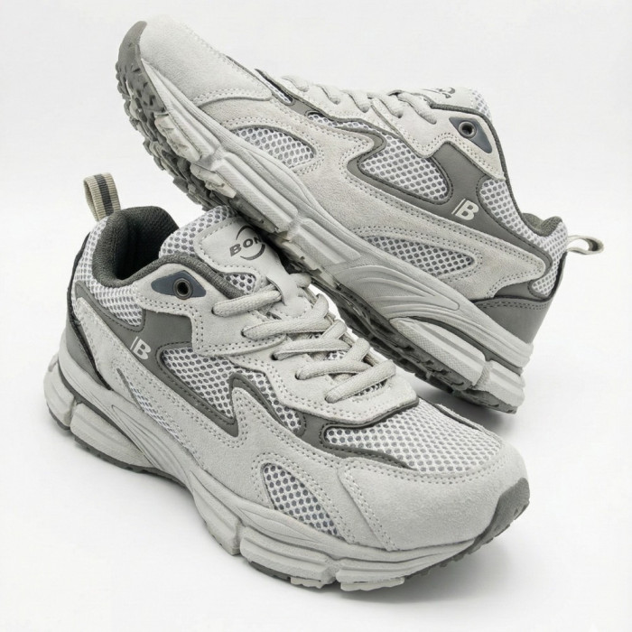 Leather Women's Sneakers Bona 978-M2 Grey-Dark grey 6135