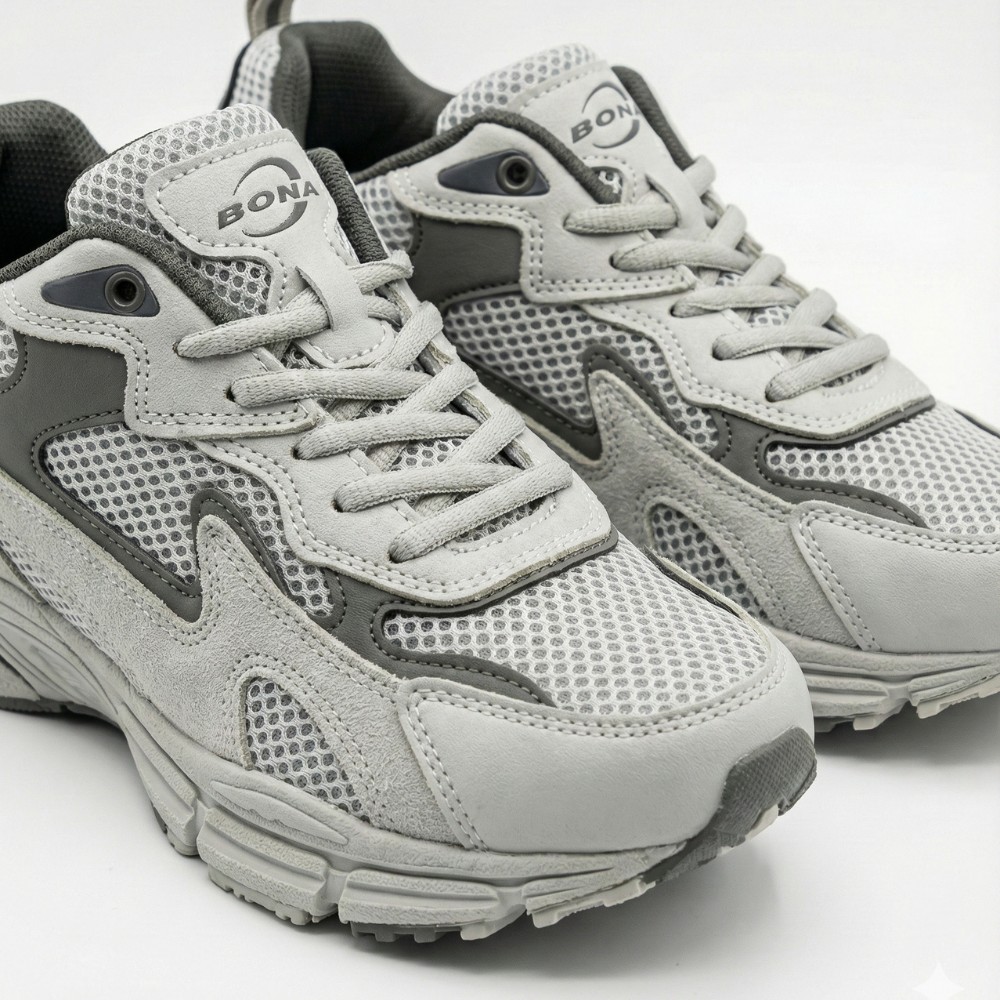 Шкіряні жіночі кросівки Bona 978-M2 Grey-Dark grey 6135