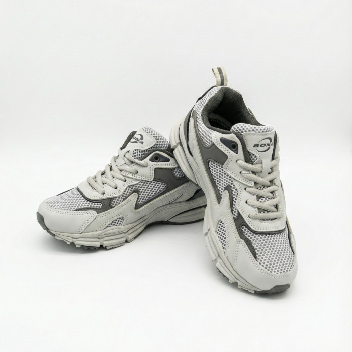 Leather Women's Sneakers Bona 978-M2 Grey-Dark grey 6135