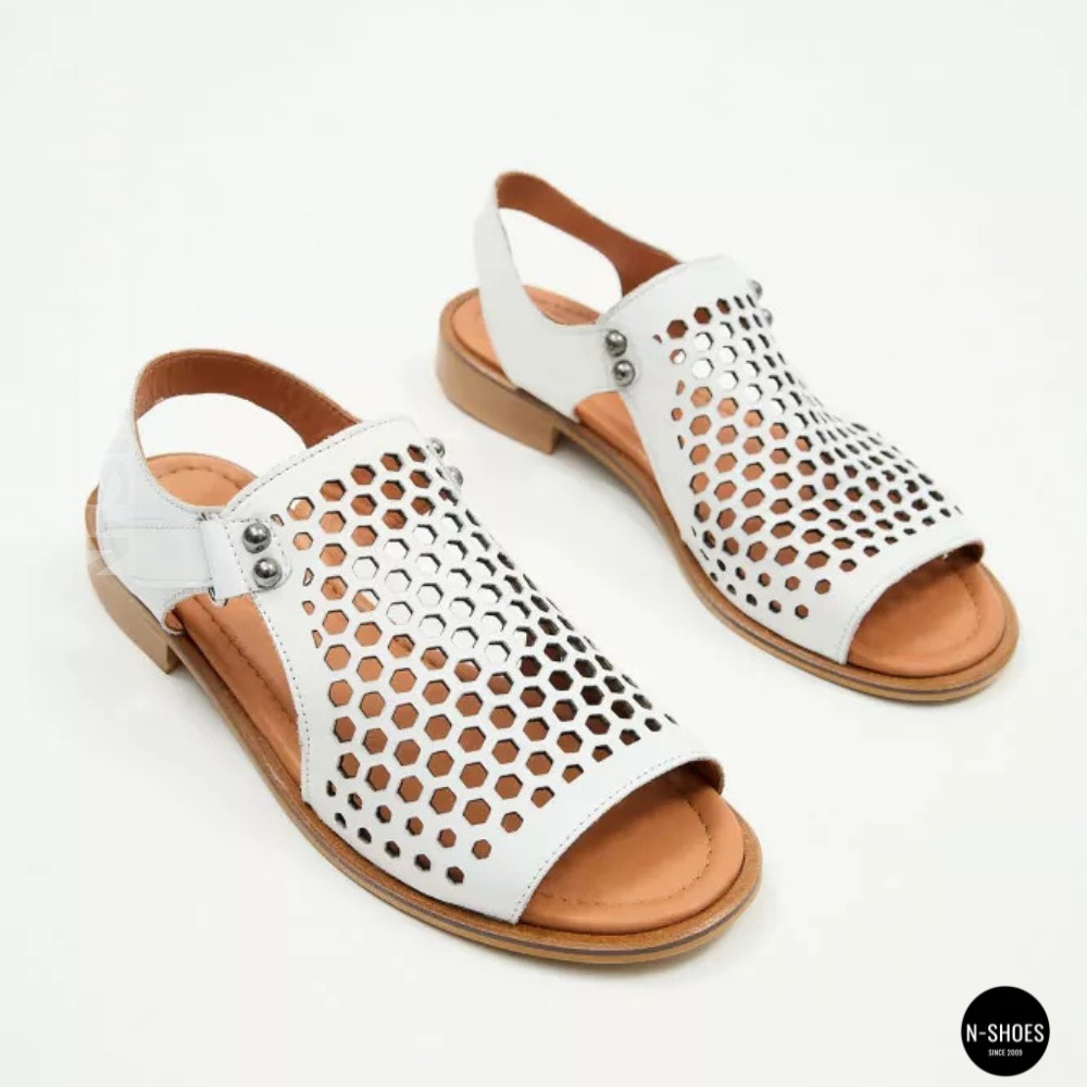 Шкіряні закриті босоніжки Anna Lucci (Туреччина) 199857-184667 532-08 BEYAZ DERI