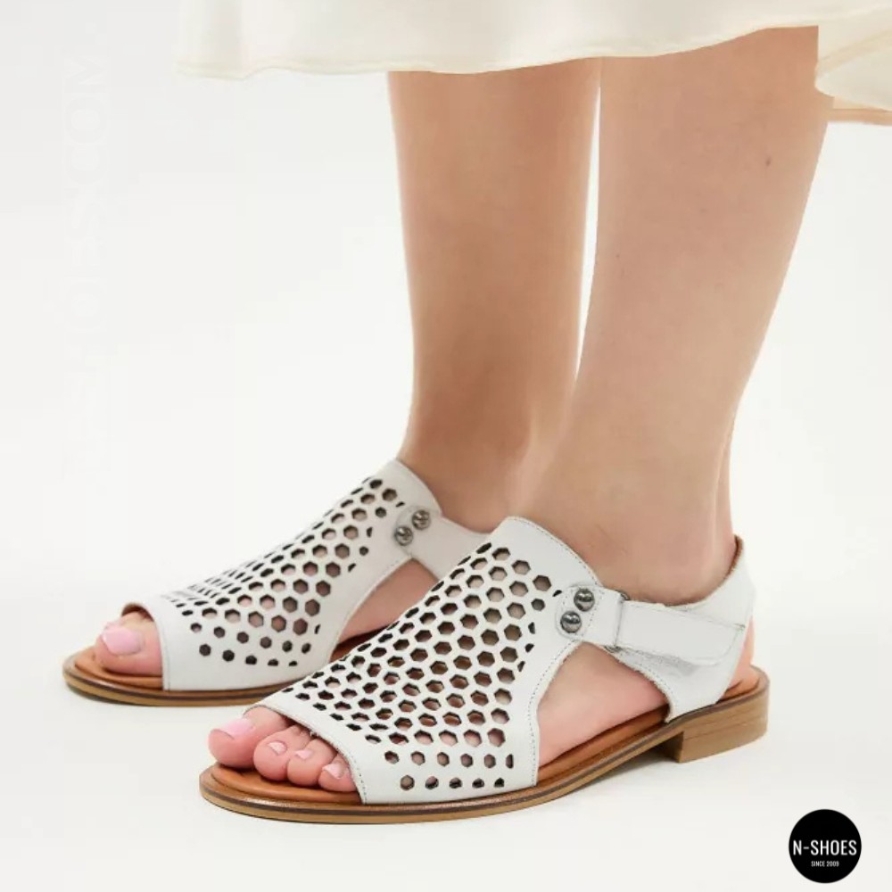 Шкіряні закриті босоніжки Anna Lucci (Туреччина) 199857-184667 532-08 BEYAZ DERI