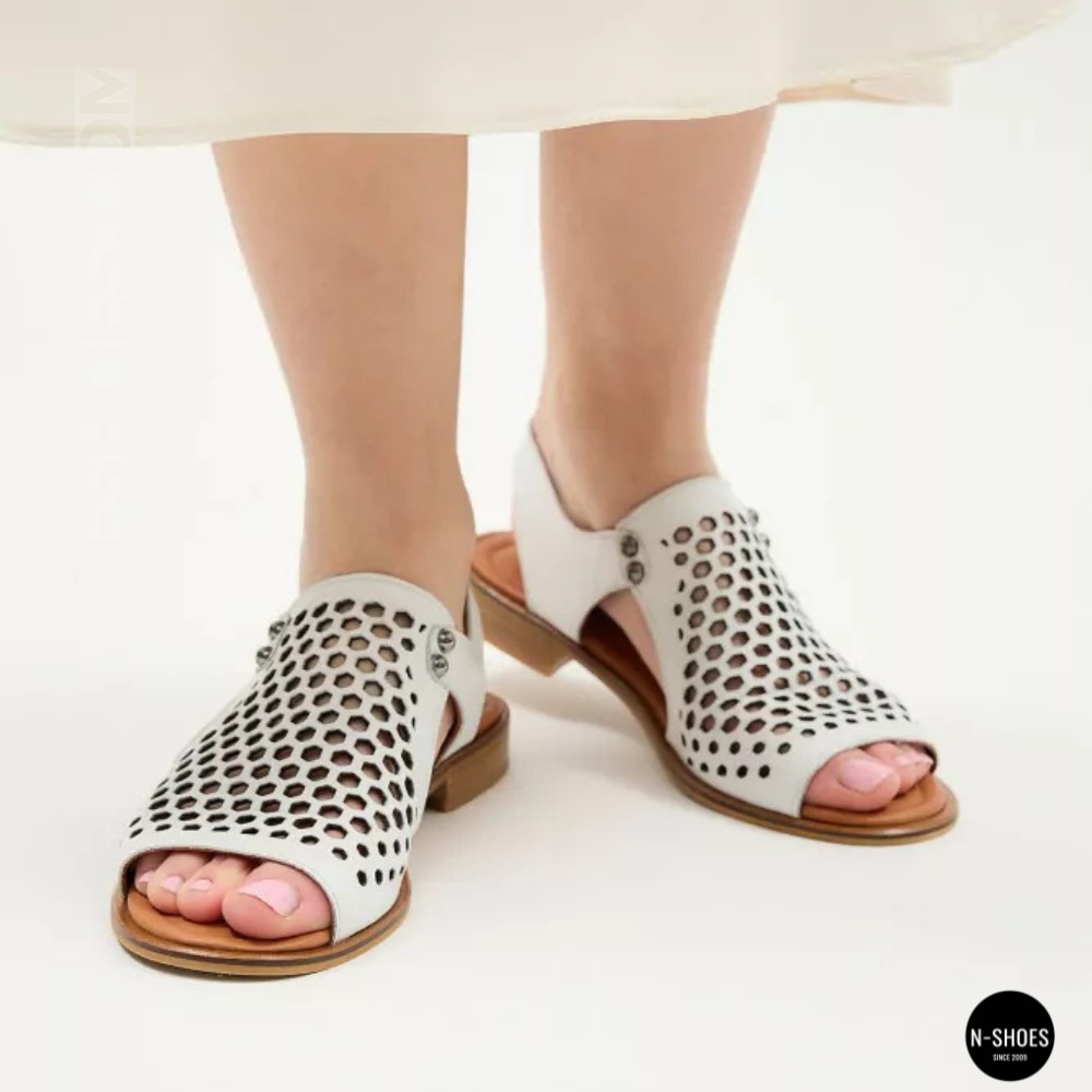 Шкіряні закриті босоніжки Anna Lucci (Туреччина) 199857-184667 532-08 BEYAZ DERI