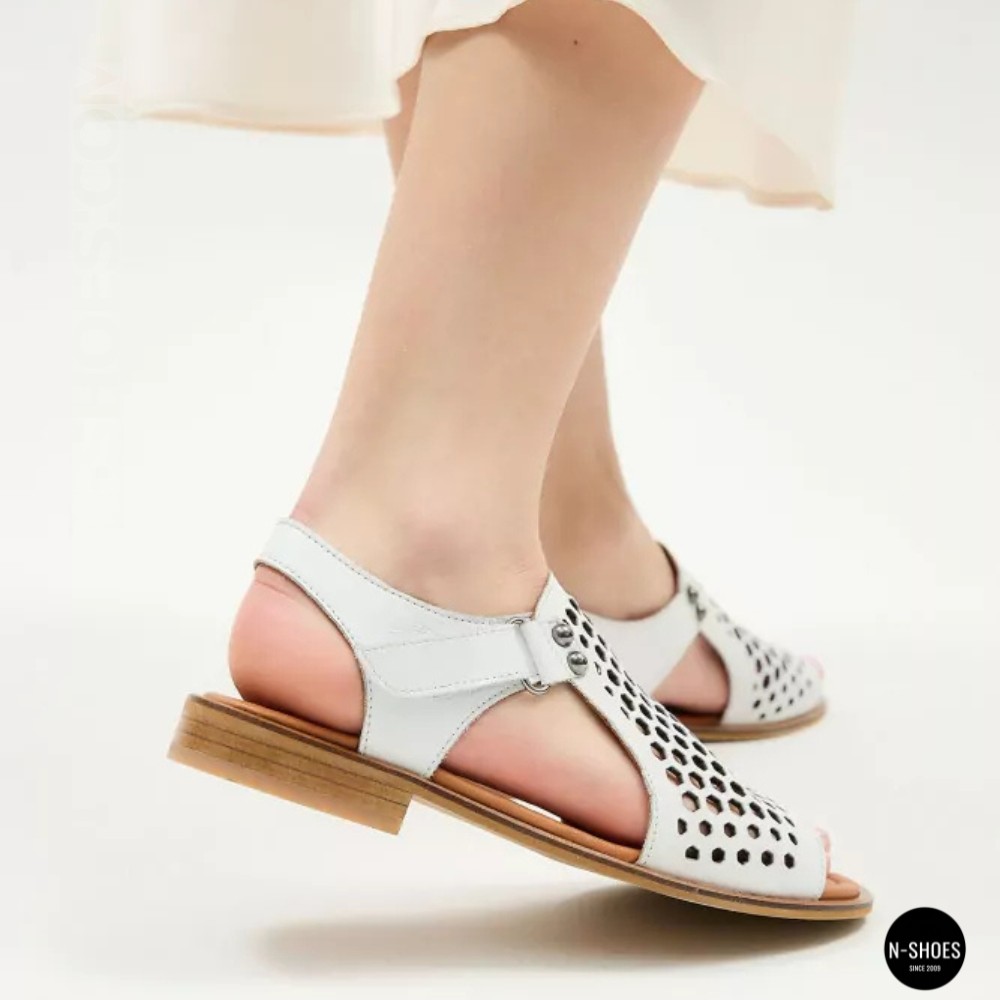 Шкіряні закриті босоніжки Anna Lucci (Туреччина) 199857-184667 532-08 BEYAZ DERI