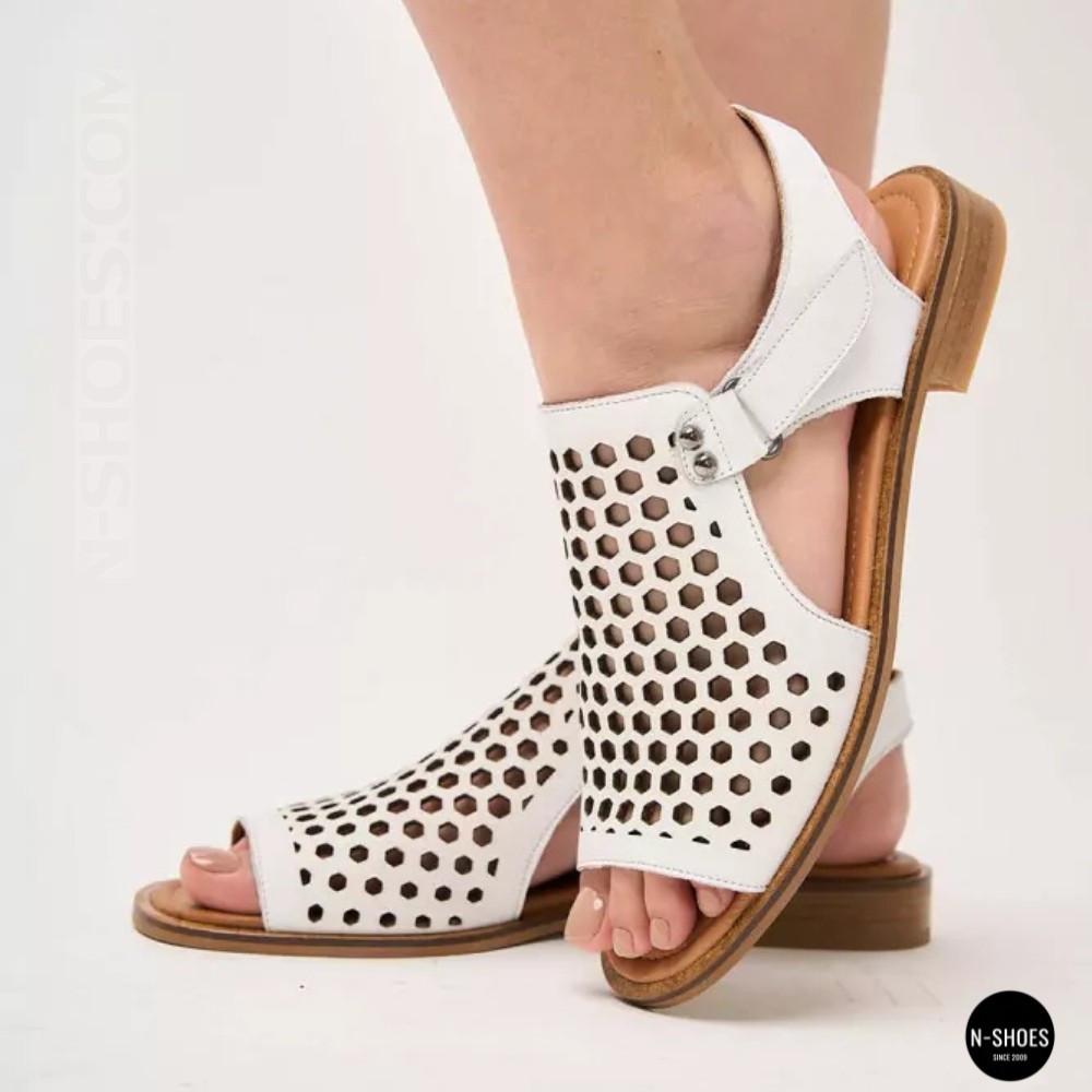 Шкіряні закриті босоніжки Anna Lucci (Туреччина) 199857-184667 532-08 BEYAZ DERI