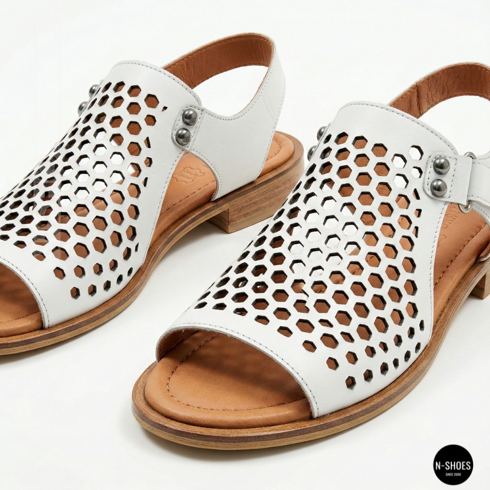 Шкіряні закриті босоніжки Anna Lucci (Туреччина) 199857-184667 532-08 BEYAZ DERI