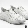 Белые кожаные мокасины с перфорацией Anna Lucci 211808 1800 white lonza 214365 AP 6139 от турецкого производителя