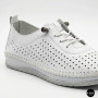 Белые кожаные мокасины с перфорацией Anna Lucci 211808 1800 white lonza 214365 AP 6139 от турецкого производителя