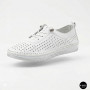 Белые кожаные мокасины с перфорацией Anna Lucci 211808 1800 white lonza 214365 AP 6139 от турецкого производителя