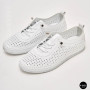 Белые кожаные мокасины с перфорацией Anna Lucci 211808 1800 white lonza 214365 AP 6139 от турецкого производителя